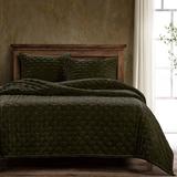 Rosdorf Park Annita Solid Faux Silk Velvet Romantic Western 1 Piece Quilt Velvet in Green | Queen Quilt | Wayfair C0D58FD8E9BA4050A00BA98E9E5535C5