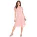 Plus Size Women's Keyhole Lace Dress by Roaman's in Soft Blush (Size 22 W)