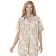 Plus Size Women's Three-Quarter Sleeve Peachskin Button Front Shirt by Woman Within in New Khaki Paisley (Size 3X) Button Down Shirt