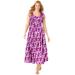 Plus Size Women's Pintucked Sleeveless Dress by Woman Within in Raspberry Ditsy Bloom (Size 6X)