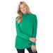 Plus Size Women's Perfect Long-Sleeve Mockneck Tee by Woman Within in Tropical Emerald (Size 1X) Shirt