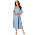 Plus Size Women's Glitter & Lace Jacket Dress Set by Roaman's in Pale Blue (Size 26 W) Formal Evening