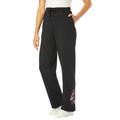 Plus Size Women's Better Fleece Sweatpant by Woman Within in Black Floral Embroidery (Size 4X)