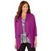 Plus Size Women's AnyWear Cascade Jacket by Catherines in Berry Pink (Size 1X)