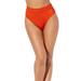 Plus Size Women's High Waist Cheeky Bikini Brief by Swimsuits For All in Chili Shimmer (Size 18)