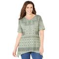 Plus Size Women's Sparkle & Swirl Tunic by Catherines in Grapeleaf Bandana Placement (Size 1X)