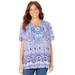 Plus Size Women's Ethereal Tee by Catherines in Dark Sapphire Medallion Placement (Size 0X)