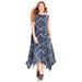 Plus Size Women's AnyWear Reversible Criss-Cross V-Neck Maxi Dress by Catherines in Navy Scarf Print (Size 3X)