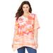 Plus Size Women's Sparkle & Swirl Tunic by Catherines in Red Floral Placement (Size 5X)