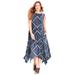 Plus Size Women's AnyWear Reversible Criss-Cross V-Neck Maxi Dress by Catherines in Navy Scarf Print (Size 0X)