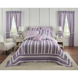 Florence Oversized Bedspread by BrylaneHome in Lilac Stripe (Size QUEEN)