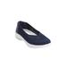 Wide Width Women's CV Sport Laney Slip On Sneaker by Comfortview in Navy (Size 9 W)