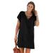 Plus Size Women's Esme Lace Up Cover Up Dress by Swimsuits For All in Black (Size 10/12)