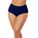 Plus Size Women's Shirred High Waist Swim Brief by Swimsuits For All in Navy (Size 24)