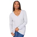 Plus Size Women's Long-Sleeve V-Neck One + Only Tunic by June+Vie in Heather Grey (Size 18/20)