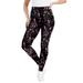Plus Size Women's Classic Ankle Legging by June+Vie in Black Pink Abstract (Size 22/24)