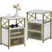 17 Stories Steel Nightstand Wood/Metal in White/Yellow | 23.8 H x 15.7 W x 13.8 D in | Wayfair 2C043696B2B740AEB2188B99DBE4CDA5