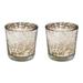 Mercer41 2 Piece Glass Tabletop Votive Holder Set w/ Candle Included Glass in Gray | 3 H x 2.3 W x 2.3 D in | Wayfair