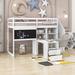 Harriet Bee Twin Size Loft Bed, Wood Loft Bed w/ Desk & Storage Shelves in White | 62 H x 41 W x 94 D in | Wayfair 0F1A6FBBA1E249A083C0082E3909D396