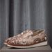 Free People Shoes | Free People Snake Eyes Brown Velvet Platform Slip On Loafers | Color: Brown/White | Size: 10