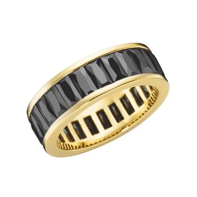 Giorgio Martello Milano - Ring mit schwarzen Zirkonia, gelb vergoldet, Silber 925 Ringe 1 ct Hellbraun Damen Image