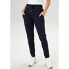 Schlupfhose ANISTON SELECTED, Damen, Gr. 48, N-Gr, blau (marine), Jersey, Obermaterial: 65% Polyester, 32% Viskose, 3% Elasthan, unifarben, modisch, figurumspielend 7/8-Länge, Hosen Jogger-Pants, mit großen, aufgesetzten Taschen