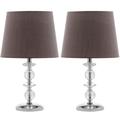 Safavieh Derry Stacked Crystal Dark 15 Inch Accent Lamp - LIT4130B-SET2