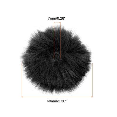 Furry Microphone Windscreen 7mmx 60mm Mic Cover Windshield Black