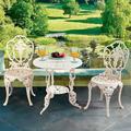 Design Toscano Villa Ravello Rose Garden Cast Iron Bistro Set: Table and 2 Chairs