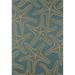 8 x 11 ft. Plymouth Collection Starfish Flat Woven Indoor & Outdoor Area Rug Blue