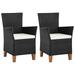 vidaXL Outdoor Chairs with Cushions 2 pcs Poly Rattan Black 44103