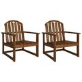 vidaXL Garden Sofa Chairs 2 pcs Solid Acacia Wood 44033
