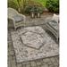 Unique Loom Valeria Indoor/Outdoor Traditional Rug Charcoal/Natural 5 3 x 8 Rectangle Medallion Traditional Perfect For Patio Deck Garage Entryway