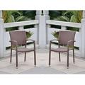 International Caravan Barcelona Contemporary Resin Wicker Patio Chair Set of 2