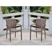 International Caravan Barcelona Contemporary Resin Wicker Patio Chair Set of 2