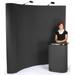 Pop Up Booth Curved 8ft Wall - Black Hook & Loop Receptive Fabric (TEPUVF8BK)