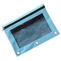 mnjin pencil case with transparent window stationery bag binder classroom storage bag blue