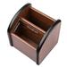 Flexzion Wooden Remote Control Organizer 2 Compartment Container Storage Caddy Holder for Kitchen Utensils School Stationery Desktop Office Supplies Table Counter Cherry Brown