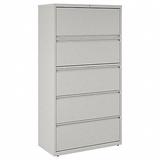 Hirsh 36 inch Wide 5 Drawer Metal Lateral File Cabinet for Home and Office Holds Letter Legal and A4 Hanging Folders Gray