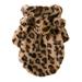 Aosijia Fleece Dog Hoodie Leopard Print Dog Coat Jacket Winter Warm Pet Dog Clothes for Small Dogs Pet Costume XL Brown