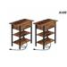 SR-HOME Set Of 2 Side Tables, Flip End Table w/ Charging Station, USB Ports & Power Outlets, Narrow Nightstand For Small Spaces, Stable & Sturdy | Wayfair
