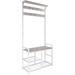 Anadea 9 - Hook Freestanding Coat Rack w/ Storage Wood/Metal in Gray/White | 72 H x 33 W x 12 D in | Wayfair MB09SHBGZCT