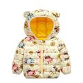 kpoplk Toddler Girl Winter Coat Baby Boys Girls Winter Coats Toddler Bear Hoods Puffer Jacket Kids Light Puffer Padded Outwear(12-18 M Yellow)