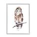 Stupell Industries Elegant Owl Perched Watercolor Detail Framed Giclee Texturized Wall Art By Annie Warren_aq-382 in Brown/Gray | Wayfair