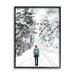Stupell Industries Snowy Aspen Scenery Girl Walking Framed Giclee Texturized Wall Art By Amelia Noyes_aq-430 in Brown/Gray/Green | Wayfair