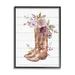 Stupell Industries Country Cowboy Boots Flower Bouquet Giclee Texturized Wall Art By Nina Blue in Brown/Indigo/Pink | Wayfair aq-637_fr_11x14