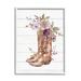 Stupell Industries Country Cowboy Boots Flower Bouquet Giclee Texturized Wall Art By Nina Blue in Brown/Indigo/Pink | Wayfair aq-637_wfr_11x14