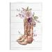 Stupell Industries Country Cowboy Boots Flower Bouquet Wall Plaque Art By Nina Blue in Green/Orange/Pink | 15 H x 10 W x 0.5 D in | Wayfair