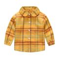 Winter Savings Clearance! Dezsed 18M-6Y Spring Fall Plaid Shirt Toddler Kids Baby Boys Girl Jackets Fashion Cute Lattice Pattern Print Long Sleeves Buttons Shirt Cotton Children Outerwear