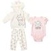 Disney The Aristocats Marie Infant Baby Boys or Girls Fleece Hoodie Bodysuit and Pants 3 Piece Outfit Set Newborn to Infant